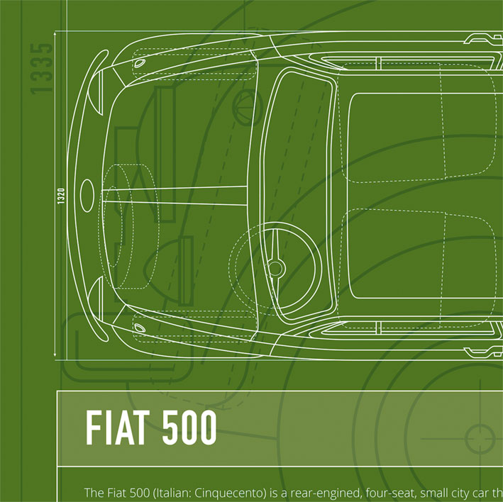 Vintage Blueprint Series: Fiat 500 - DepressedMedia