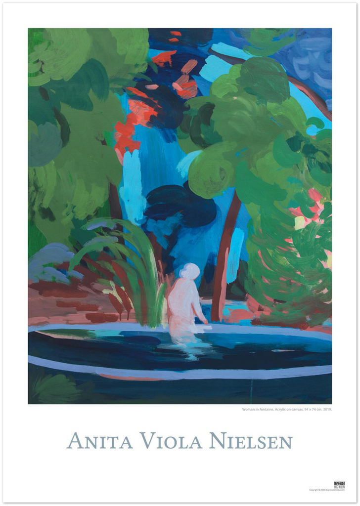 Woman in fontaine. Acrylic on canvas. 94 x 74 cm. - DepressedMedia