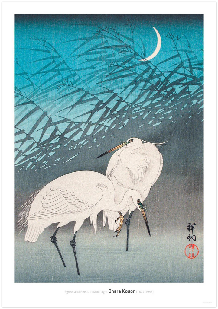 Egrets and Reeds in Moonlight - DepressedMedia